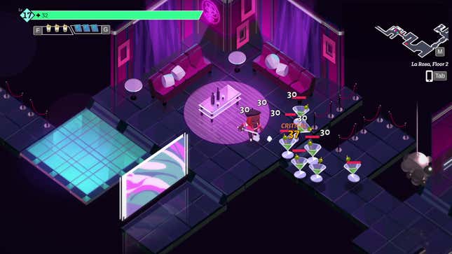 A view of Boyfriend Dungeon's isometric combat.