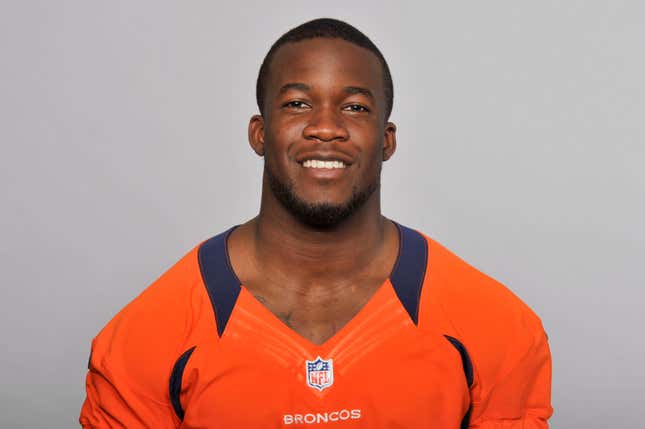 This is a photo of Ronnie Hillman of the Denver Broncos NFL football team. This image reflects the Denver Broncos active roster as of Monday, June 20, 2016.
