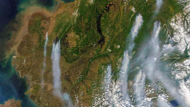 Image for article titled The Summer&#39;s Biggest Climate Disasters, Seen from Space