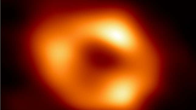 The first-ever image of Sagittarius A*, the supermassive black hole at the center of the Milky Way. 