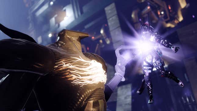 A Tormentor picks up a Guardian and drains their power.