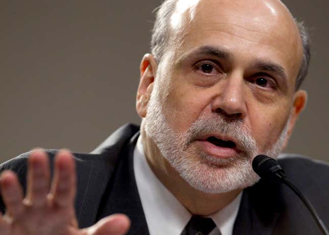 Ben Bernanke giving his semiannual report to the Senate Banking Committee in July.