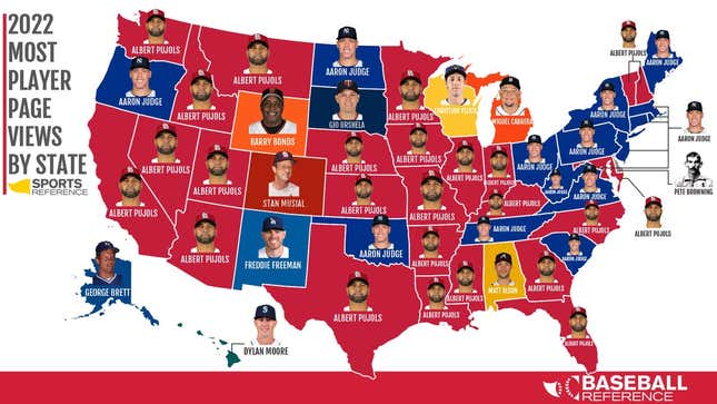 Baseball Reference Most Popular Player Page By State 2021 