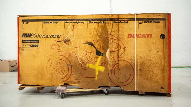 Image for article titled One of the Hottest Ducatis Ever has Been Trapped in This Crate for 20 Years