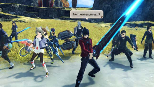 A Xenoblade Chronicles 3 screenshot shows the blurry limitations of the existing tech.