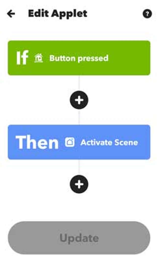 An applet in IFTTT that can be written to use when buttons are pressed
