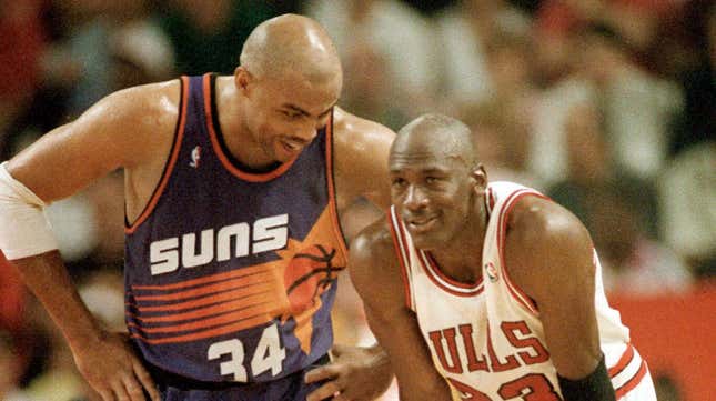 Barkley and Jordan during the 1993 NBA Finals.