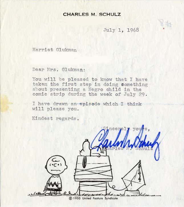 Image for article titled The sweet story behind Peanuts’ groundbreaking first black character