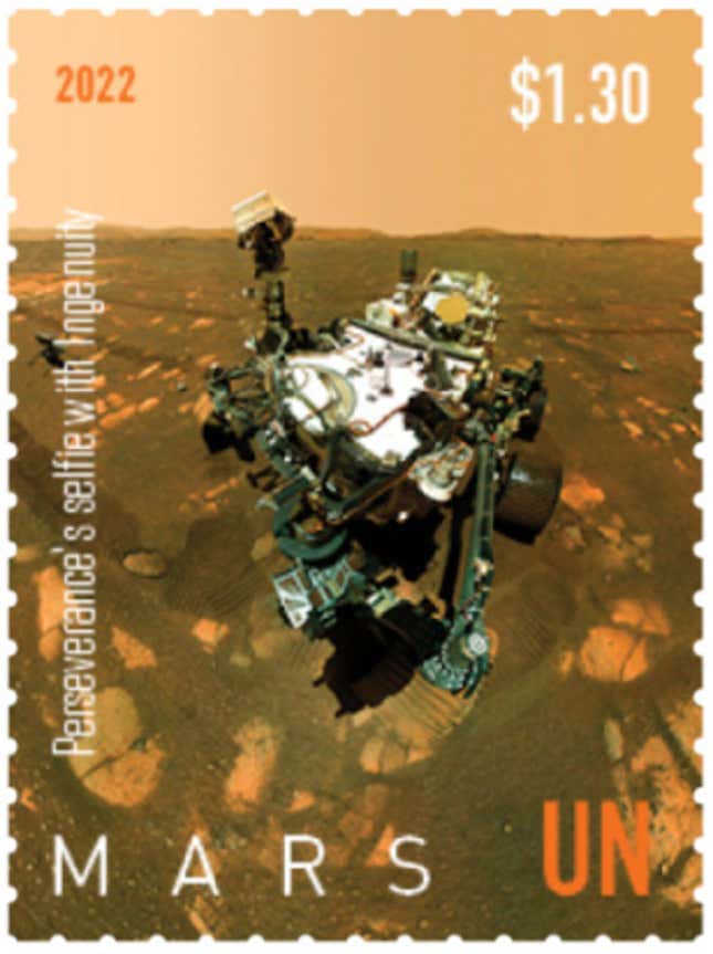 Image for article titled Collectors Will Drool Over These Gorgeous Mars Stamps
