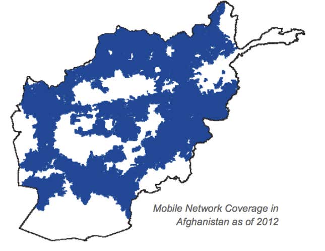 Mobile networks cover 88.5% of Afghanistan’s population.