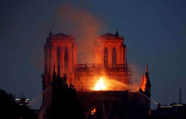 Fire at Notre Dame Cathedral in Paris