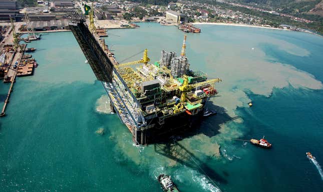 A Petrobras platform off the coast of Rio de Janeiro.
