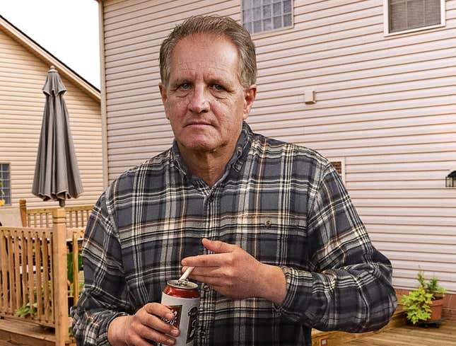 Image for article titled Dad Drinking, Ashing Into Same Beer Can