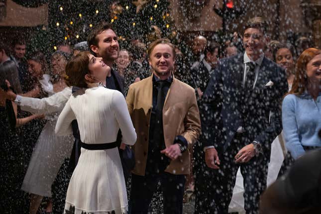 Emma Watson, Matthew Lewis, Tom Felton, James Phelps, and Bonnie Wright in the Harry Potter 20th Anniversary: Return To Hogwarts