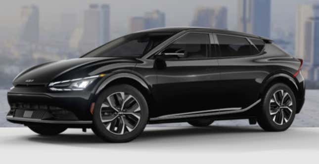 The 2022 Kia EV6 in Aurora Black Pearl.