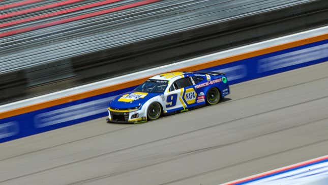 Chase Elliott, driver of the #9 NAPA Auto Parts Chevrolet, drives during practice for the NASCAR Cup Series FireKeepers Casino 400 at Michigan International Speedway on August 05, 2023 in Brooklyn, Michigan.