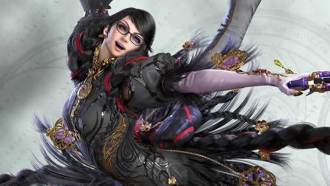 Bayonetta 3 wallpaper shows Cereza posing with a smile on her face.