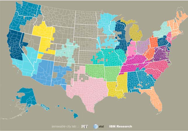 Phone calls between counties