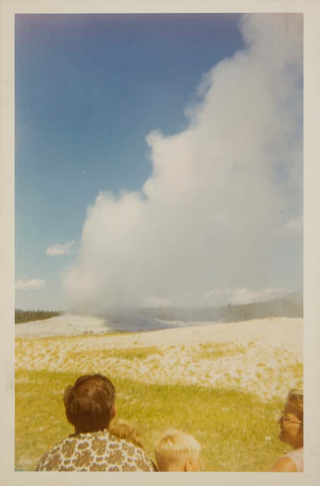 Old Faithful geyser, Yellowstone National Park, August 1968.