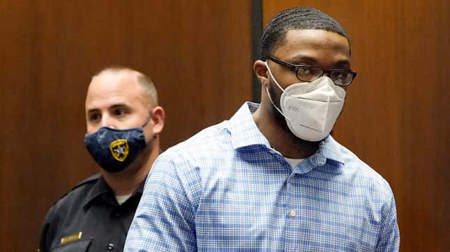 Khalil Wheeler-Weaver, 25, arrives to the courtroom for his sentencing in Newark, N.J., Wednesday, Oct. 6, 2021. Wheeler-Weaver, who used dating apps to lure and kill three women five years ago, was sentenced Wednesday to 160 years in prison after a trial in which it was revealed that friends of one victim did their own detective work on social media to ferret out the suspect.