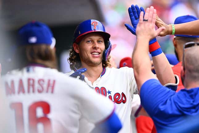 Philadelphia Phillies Alec Bohm homers in the second inning