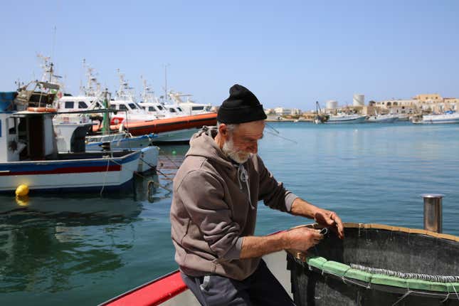 Andres Barreca, a fisherman, is part of Maurizio Brichetto’s crew.