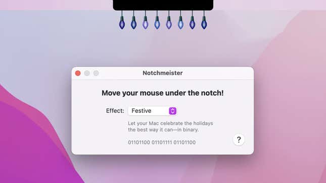 Image for article titled Make the Notch on Your MacBook Pro More Festive With the Notchmeister App