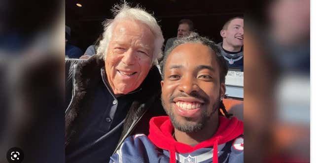 Pats fan Jerry Edmond watches game with Krafts after 'classy' response to  Raiders fans taunts 