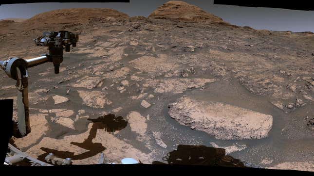 NASA’s Curiosity Mars rover used its Mast Camera, or Mastcam, to capture this 360-degree view near “Rafael Navarro Mountain” on July 3, 2021.