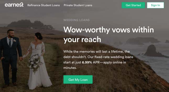 Screenshot from Earnest.com.