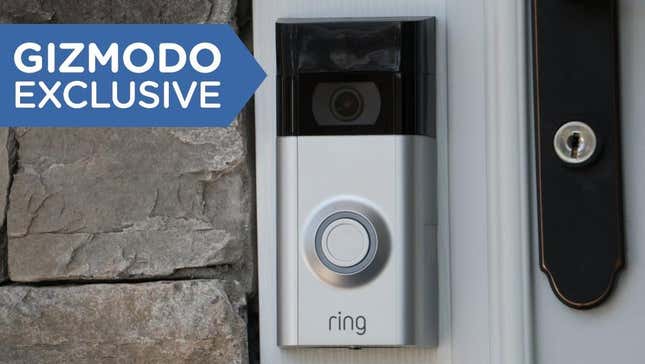 A Ring surveillance doorbell