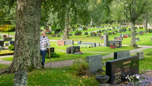 Image for article titled Gravedigger Quietly Hangs Out On Periphery Of Funeral To See If Anybody Compliments The Hole