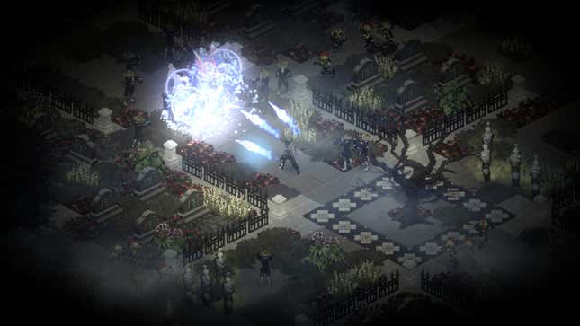 A character blasts enemies with a spray of three missiles in the game Ghostlore.