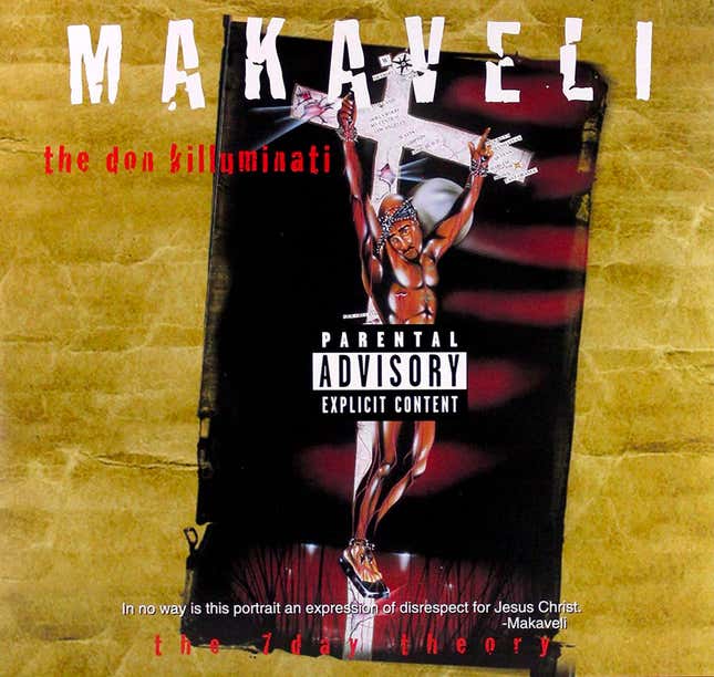 The cover art for Tupac Shakur’s 1996 album Makaveli aka The Don Killuminati: The 7 Day Theory