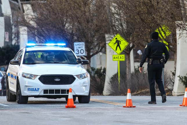 Police close off an area in Nashville, Tennessee.