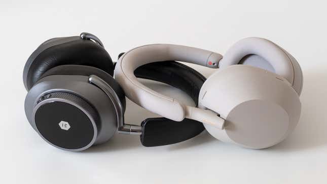 The Master & Dynamic MW75s on the left next to the Sony WH-1000XM5s on the right.