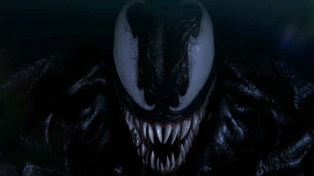 A screenshot of Venom from Insomniac Games' Marvel's Spider-Man 2 reveal trailer.