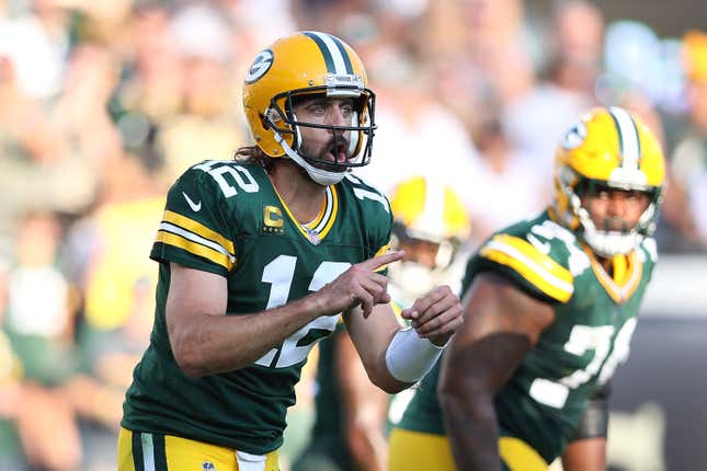 Aaron Rodgers claims 'double nut shot' caused first interception vs. Saints  – NBC Sports Chicago