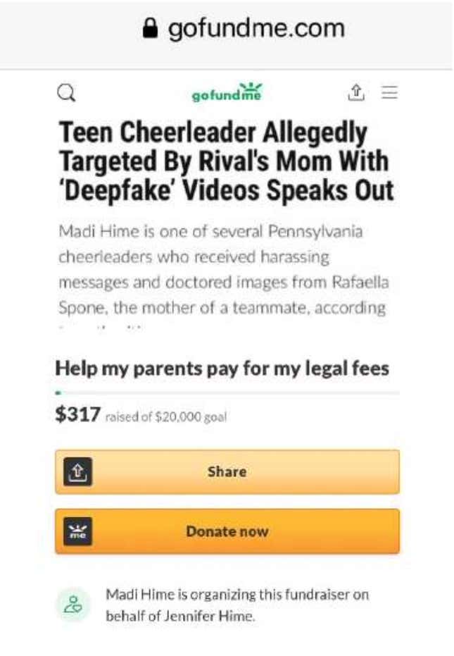 Image for article titled The Completely Unbelievable Story of the ‘Deepfake Cheer Mom’