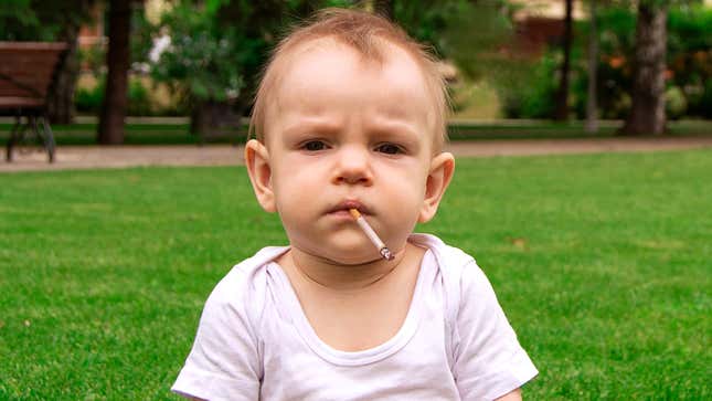 Image for article titled Parents Attempt To Wean Ornery Toddler Off Cigarettes
