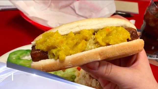 ripper with relish in hand