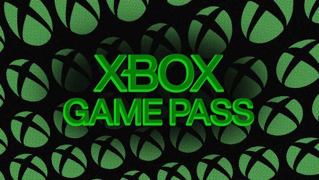 Xbox Game Pass logo floats in front of Xbox icons. 
