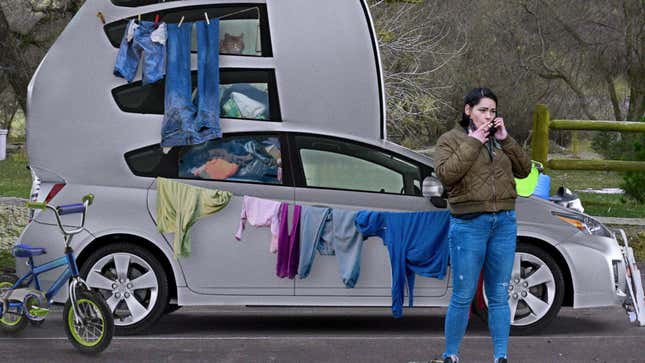 Image for article titled Toyota Unveils Multifamily Tenement Sedan For People Living Out Of Their Cars