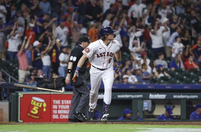 Kyle Tucker plays first base for Astros