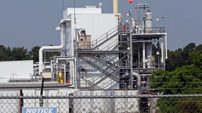 The Chemours Company’s PPA facility at the Fayetteville Works plant near Fayetteville, N.C. where the chemical known as GenX, a PFAS, is produced, on June 15, 2018. 
