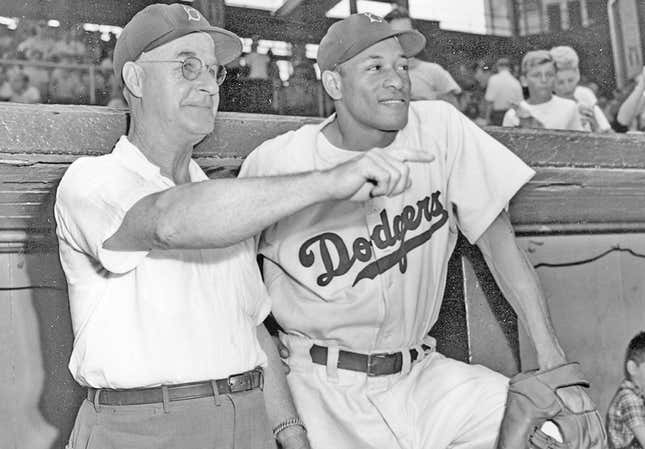 Jackie Robinson and Larry Doby, c.1947 (photograph (b/w)