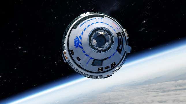 Ilustración de un artista que muestra el Starlinder de Boeing en órbita.