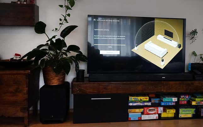 Pantalla de configuración de la barra de sonido Sony HT-A5000