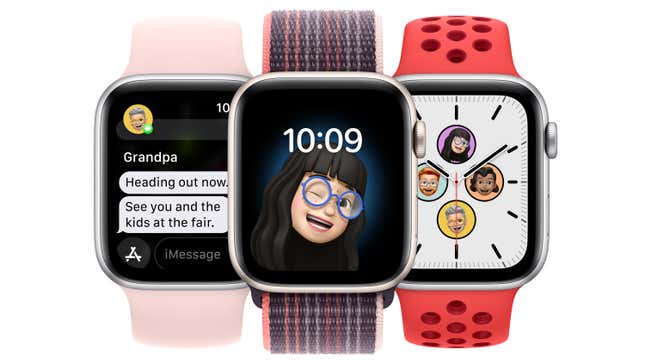 Three versions of the Apple Watch Series 8.