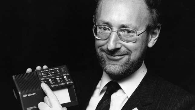 Sir Clive Sinclair, with his flat-screen television invention